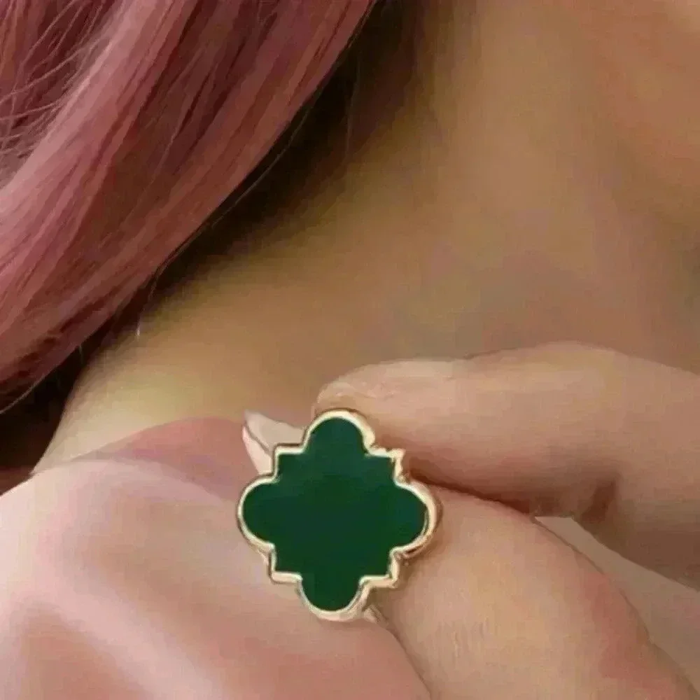 Chloe Clover Stud Earrings 18k Gold Plated Earrings in Green